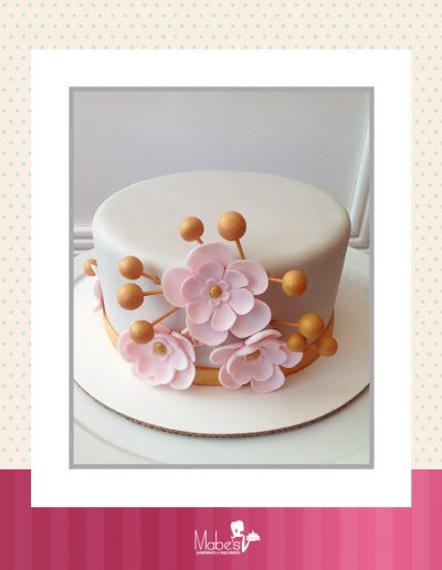 Flores fondant dorado